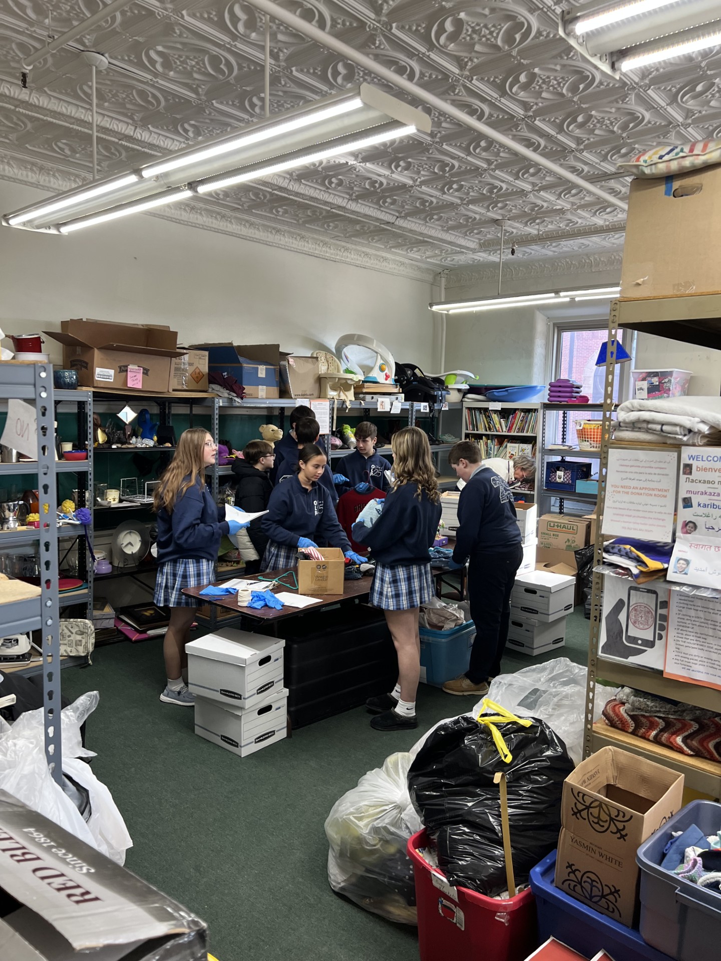 RRS Sorting donation room